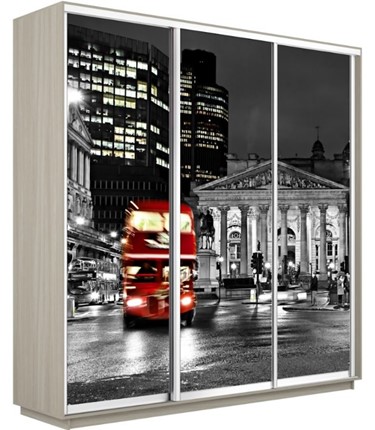 Шкаф 3-дверный Экспресс 1800х600х2400, Ночной Лондон/шимо светлый в Салехарде - изображение