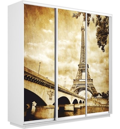 Шкаф 3-створчатый Экспресс 1800х600х2400, Париж/белый снег в Лабытнанги - изображение
