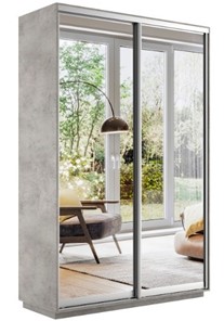 Шкаф 2-дверный Экспресс (2 зеркала) 1200x450x2200, бетон в Лабытнанги - предосмотр