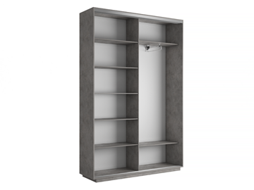 Шкаф 2-х дверный Экспресс (2 зеркала) 1600x450x2400, бетон в Салехарде - предосмотр 3