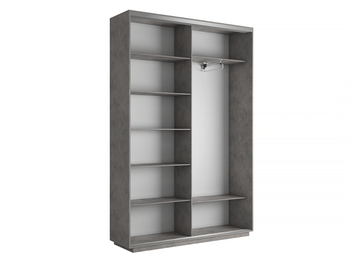 Шкаф 2-х дверный Экспресс (2 зеркала) 1600x450x2400, бетон в Салехарде - изображение 3