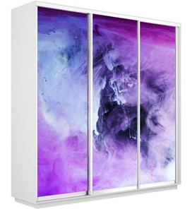 Шкаф трехдверный Экспресс 2400х450х2200, Фиолетовый дым/белый снег в Салехарде