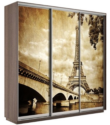 Шкаф трехдверный Экспресс 2400х600х2200, Париж/шимо темный в Салехарде - изображение