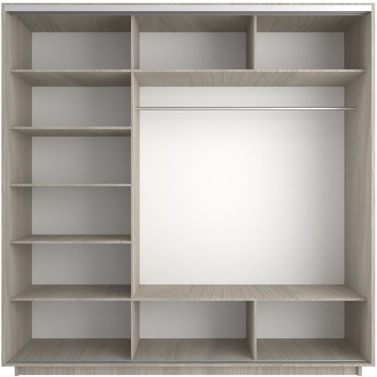 Шкаф Экспресс (3 зеркала) 2100х600х2400, шимо светлый в Салехарде - изображение 2