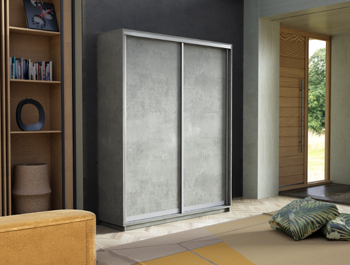 Шкаф 2-х дверный Экспресс (ДСП) 1600х450х2400, бетон в Салехарде - изображение 5