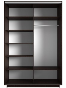 Шкаф 2-дверный Экспресс (ДСП/Зеркало), со стеллажом 1700х600х2400, венге в Салехарде - предосмотр 1