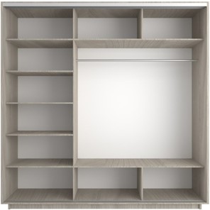 Шкаф 3-х дверный Экспресс (ДСП/Зеркало/ДСП), 2400х600х2400, шимо светлый в Салехарде - предосмотр 2