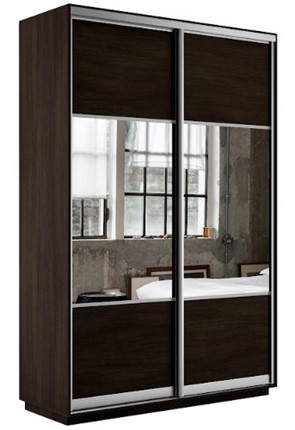 Шкаф 2-х дверный Экспресс (Комби) 1200x450x2400, венге в Лабытнанги - изображение