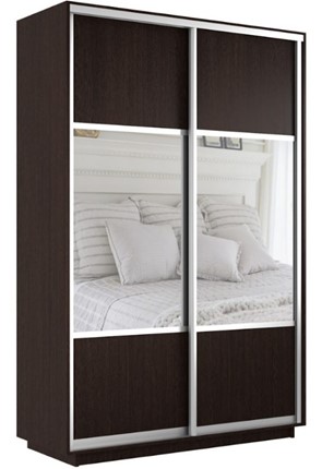 Шкаф 2-х дверный Экспресс (Комби) 1400х600х2400, венге в Лабытнанги - изображение