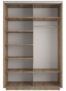 Шкаф 2-створчатый Экспресс (Комби), со стеллажом 1500x600x2200, дуб сонома в Салехарде - предосмотр 1