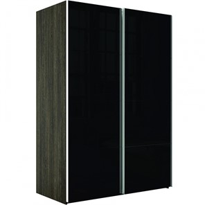 Шкаф двухдверный Эста (Стекло черное/Стекло черное) 1800x660x2200, венге мали в Салехарде