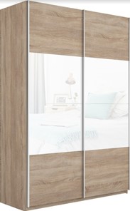 Шкаф 2-дверный Прайм (ДСП/Белое стекло) 1200x570x2300, дуб сонома в Лабытнанги - предосмотр 4