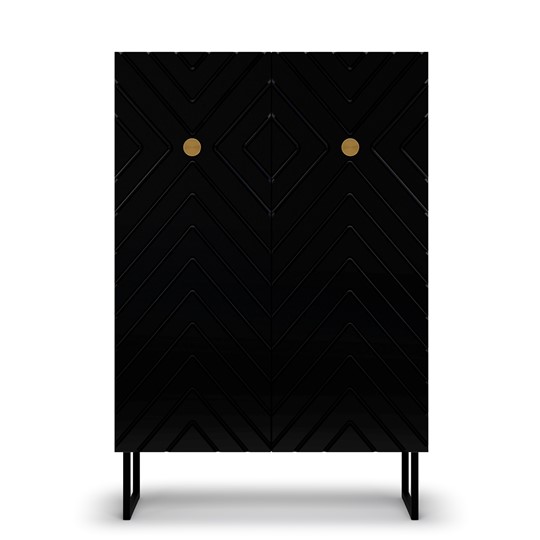 Шкаф низкий Марсель (Глянец Черный) в Надыме - изображение 1