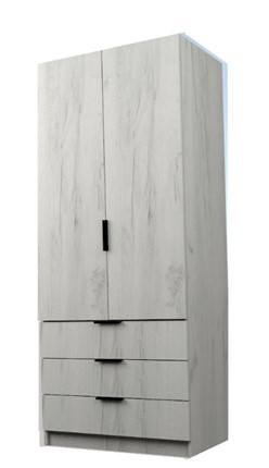 Шкаф с 3 ящиками ЭШ2-РС-23-8-3я, Дуб Крафт белый 190х80х52 в Муравленко - изображение