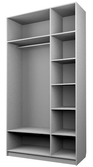 Распашной шкаф ЭШ3-РС-23-12 Зс (с зеркалом), Дуб Крафт белый в Надыме - изображение 1