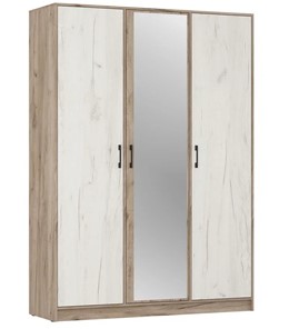 Шкаф трехдверный ШР3/1 Соната с зеркалом Дуб Крафт Серый - Дуб Крафт Белый в Лабытнанги