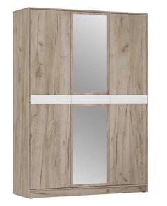 Шкаф трехдверный ШРК-3 Шарм с зеркалом Дуб Крафт Серый/Белый Бриллиант в Новом Уренгое
