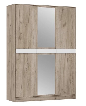 Шкаф трехдверный ШРК-3 Шарм с зеркалом Дуб Крафт Серый/Белый Бриллиант в Салехарде - изображение