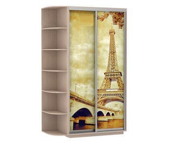Шкаф 2-дверный Экспресс 1900x600x2400, со стеллажом, Париж/дуб молочный в Салехарде - предосмотр