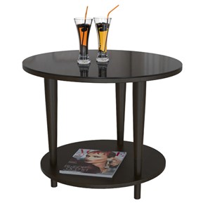 Стол круглый Мебелик BeautyStyle - 10, венге/стекло черное в Лабытнанги