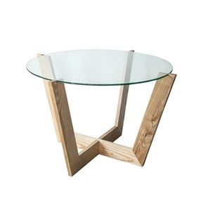 Журнальный столик Оникс-10, Натуральный массив/Прозрачное стекло в Губкинском