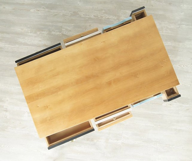 Столик журнальный Aquarelle Birch с 10 ящиками (RE-20ETG/4) в Надыме - изображение 4