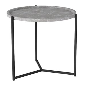 Круглый стол Бруно, серый мрамор/титан в Новом Уренгое