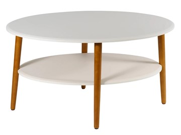 Овальный столик ЭЛЬ СЖ-01, белый/дуб светлый в Новом Уренгое