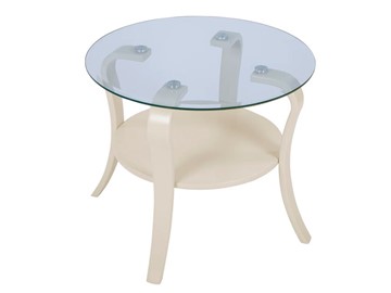 Стеклянный столик в гостиную Аннет (бежевый-стекло прозрачное) в Салехарде