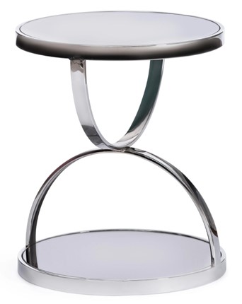 Кофейный столик GROTTO (mod. 9157) металл/дымчатое стекло, 42х42х50, хром в Салехарде - изображение