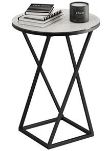 Круглый столик ДП 1-03-05 исп. 2 (Черный/Стекло с рисунком Песок) в Надыме
