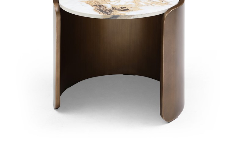 Круглый столик ET3095CI (D40) белая керамика /бронзовый в Салехарде - изображение 2