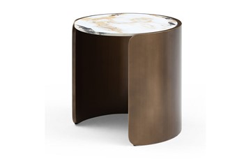 Журнальный стол ET3095CI (D45) белая керамика /бронзовый в Салехарде - предосмотр 1
