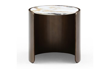 Журнальный стол ET3095CI (D45) белая керамика /бронзовый в Надыме