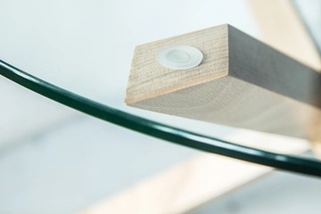 Круглый столик Оникс-3, Натуральный массив/Прозрачное стекло в Надыме - предосмотр 2
