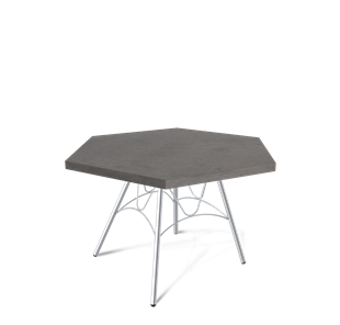 Круглый столик SHT-S100 / SHT-ТT20 70 ЛДСП (бетон чикаго темно-серый/хром лак) в Салехарде