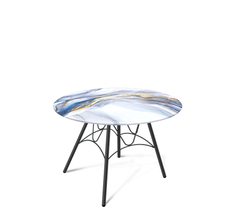 Круглый столик SHT-S100 / SHT-TT32 60 стекло/МДФ (млечный путь/черный муар) в Салехарде - изображение