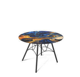 Стол круглый SHT-S100 / SHT-TT32 60 стекло/МДФ (синий сапфир/черный муар) в Салехарде