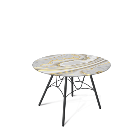 Стол круглый SHT-S100 / SHT-TT32 60 стекло/МДФ (золотистый пепел/черный муар) в Салехарде - изображение