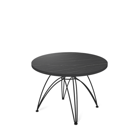 Круглый столик SHT-S112 / SHT-ТT 60 ЛДСП (камень пьетра гриджио черный/черный муар) в Салехарде - изображение