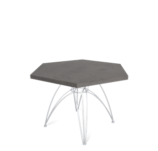 Круглый столик SHT-S112 / SHT-ТT20 70 ЛДСП (бетон чикаго темно-серый/хром лак) в Лабытнанги
