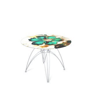 Круглый столик SHT-S112 / SHT-TT32 60 стекло/МДФ (малахитово зеленый/хром лак) в Тарко-Сале