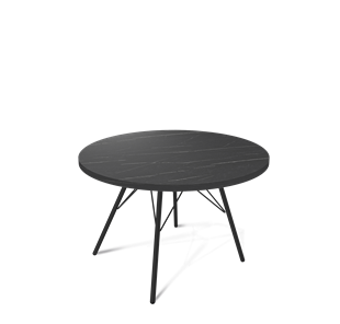 Круглый столик SHT-S37 / SHT-ТT 60 ЛДСП (камень пьетра гриджио черный/черный муар) в Новом Уренгое