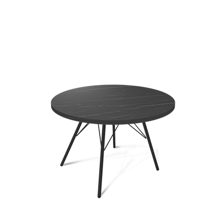 Круглый столик SHT-S37 / SHT-ТT 60 ЛДСП (камень пьетра гриджио черный/черный муар) в Салехарде - изображение