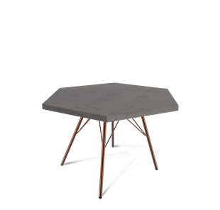 Круглый столик SHT-S37 / SHT-ТT20 70 ЛДСП (бетон чикаго темно-серый/медный металлик) в Салехарде