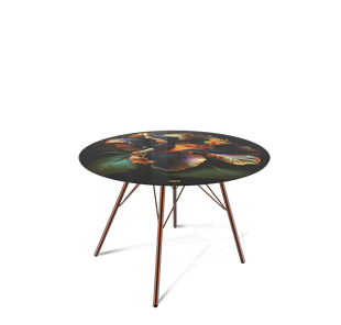 Круглый столик SHT-S37 / SHT-TT32 60 стекло/МДФ (ночной цветок/медный металлик) в Надыме