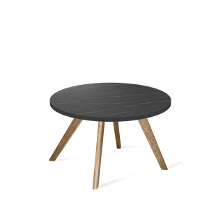 Круглый столик SHT-S39 / SHT-ТT 60 ЛДСП (камень пьетра гриджио черный/брашированный коричневый) в Салехарде