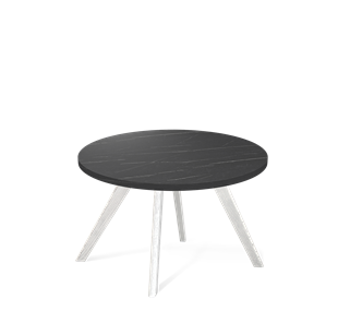Круглый столик SHT-S39 / SHT-ТT 60 ЛДСП (камень пьетра гриджио черный/белый/патина серебро) в Лабытнанги
