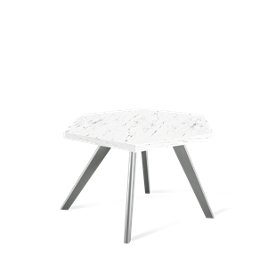 Шестигранный столик SHT-S39 / SHT-ТT20 60 ЛДСП (мрамор каррара белый/серый) в Тарко-Сале