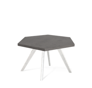Круглый столик SHT-S39 / SHT-ТT20 70 ЛДСП (бетон чикаго темно-серый/белый/патина серебро) в Салехарде